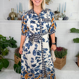 Maddox Slate Blue Maxi Dress Entro