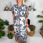 Maddox Slate Blue Maxi Dress Entro