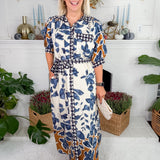 Maddox Slate Blue Maxi Dress Entro
