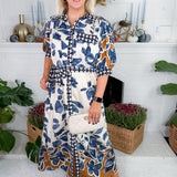 Maddox Slate Blue Maxi Dress Entro