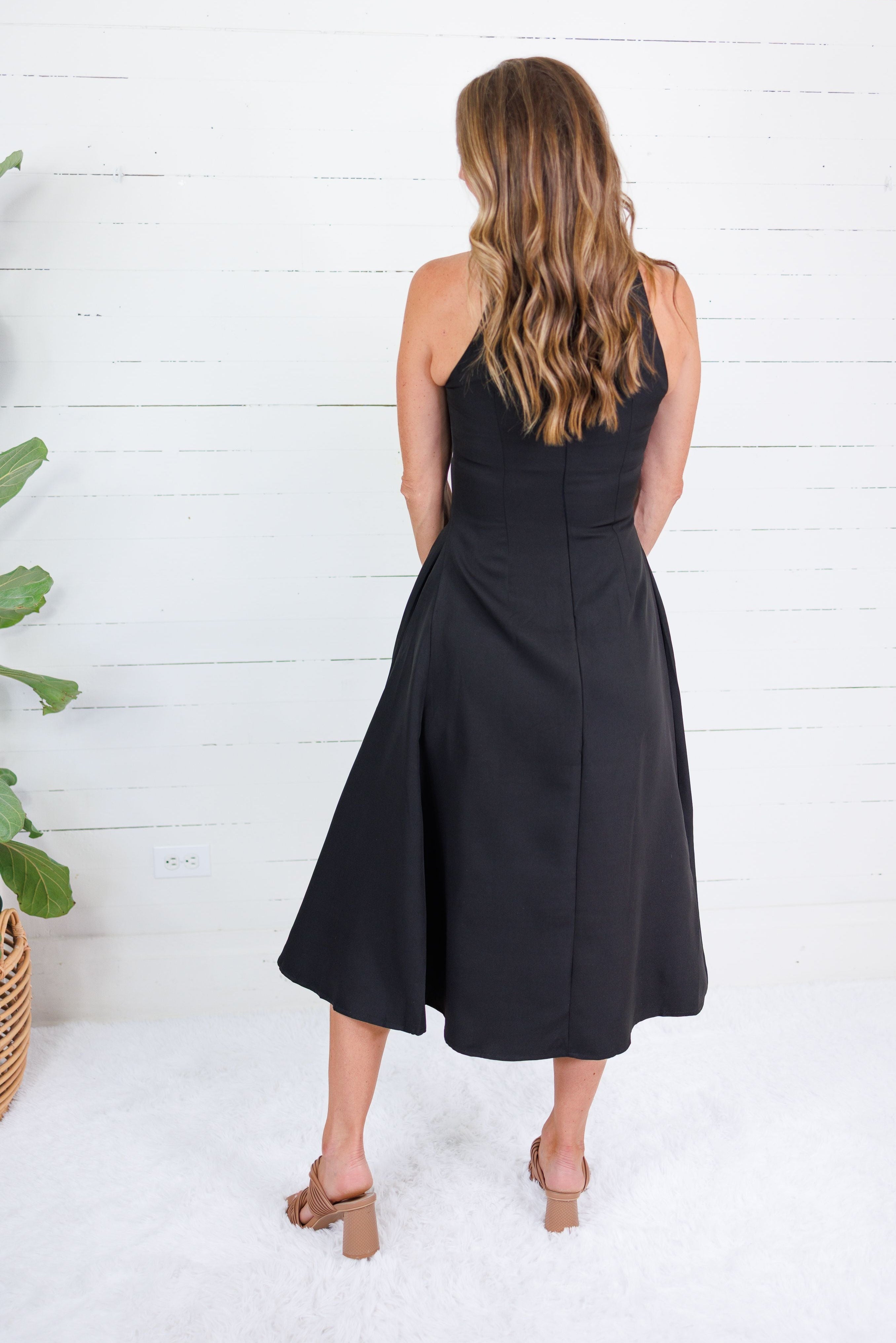 Madeline Black Halter Maxi Dress Pinch