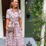 Mae Ivory + Lavender Shirt Dress