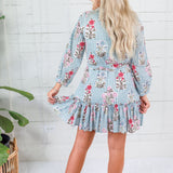 Maggie Oaks Ashley Smokey Blue Stripe Mini Dress