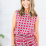 Maggie Oaks Aubrey Alabama Bubble Hem Top
