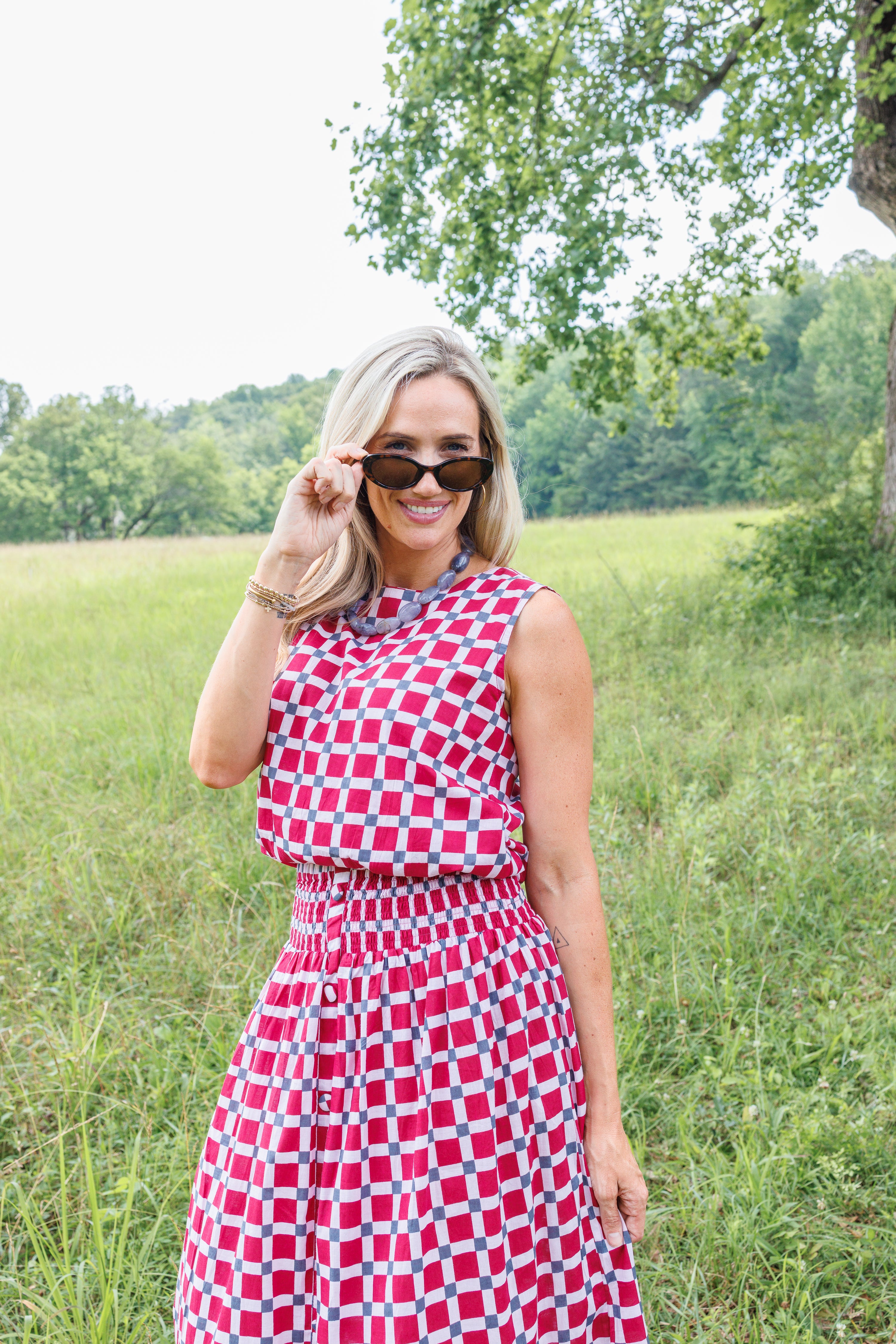 Maggie Oaks Aubrey Alabama Bubble Hem Top
