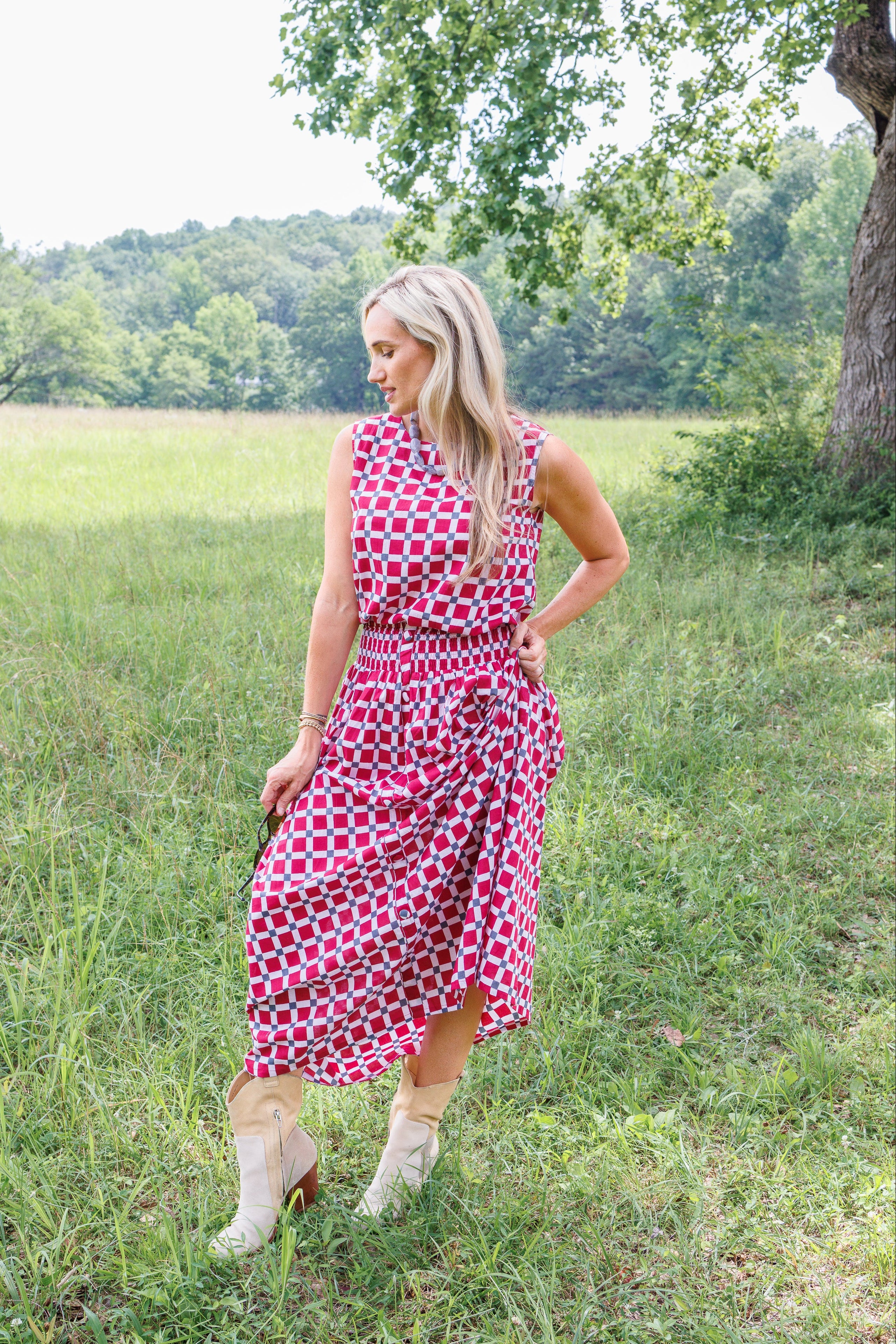 Maggie Oaks Ellie Alabama Smocked Waist Skirt