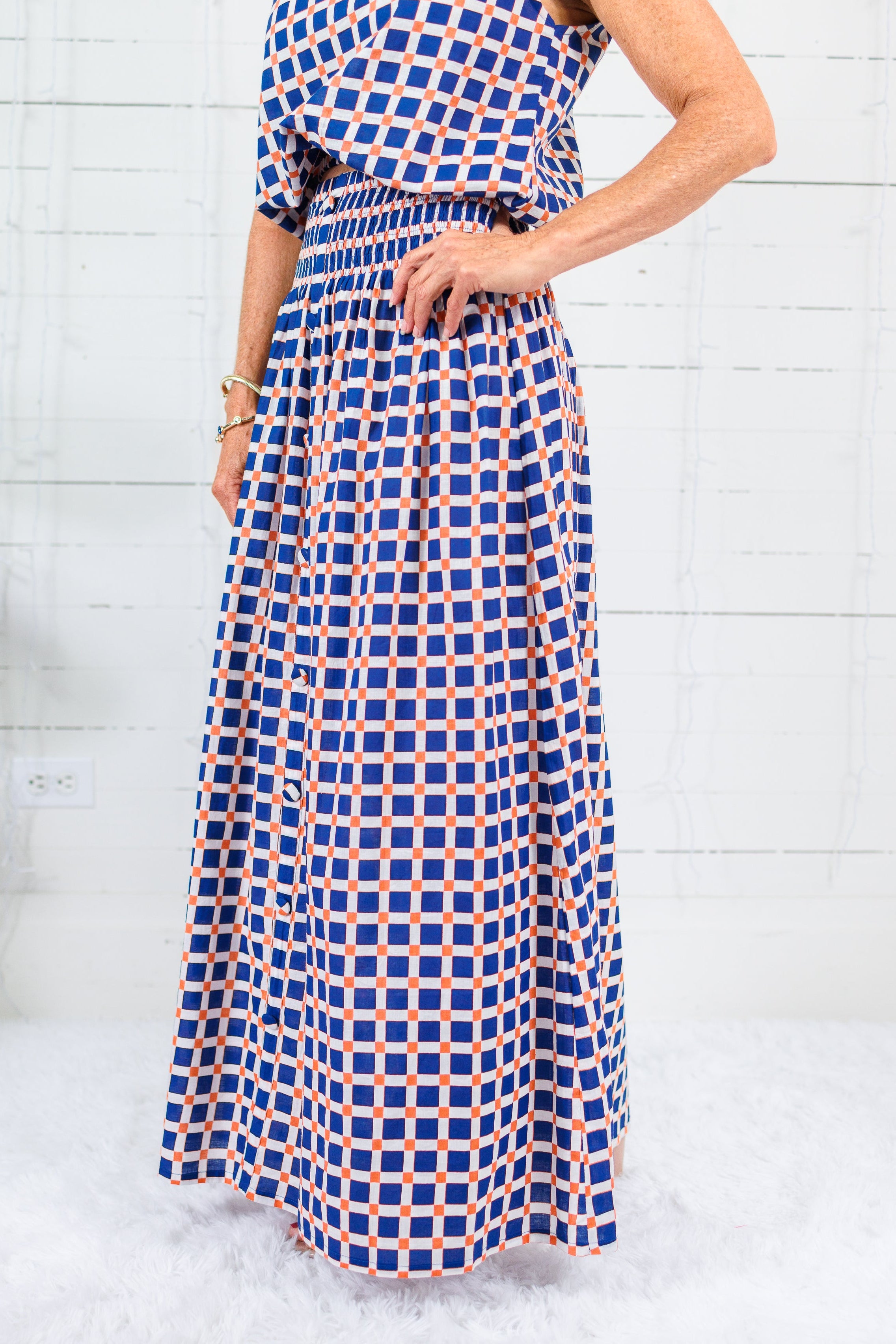 Maggie Oaks Ellie Auburn Smocked Waist Skirt