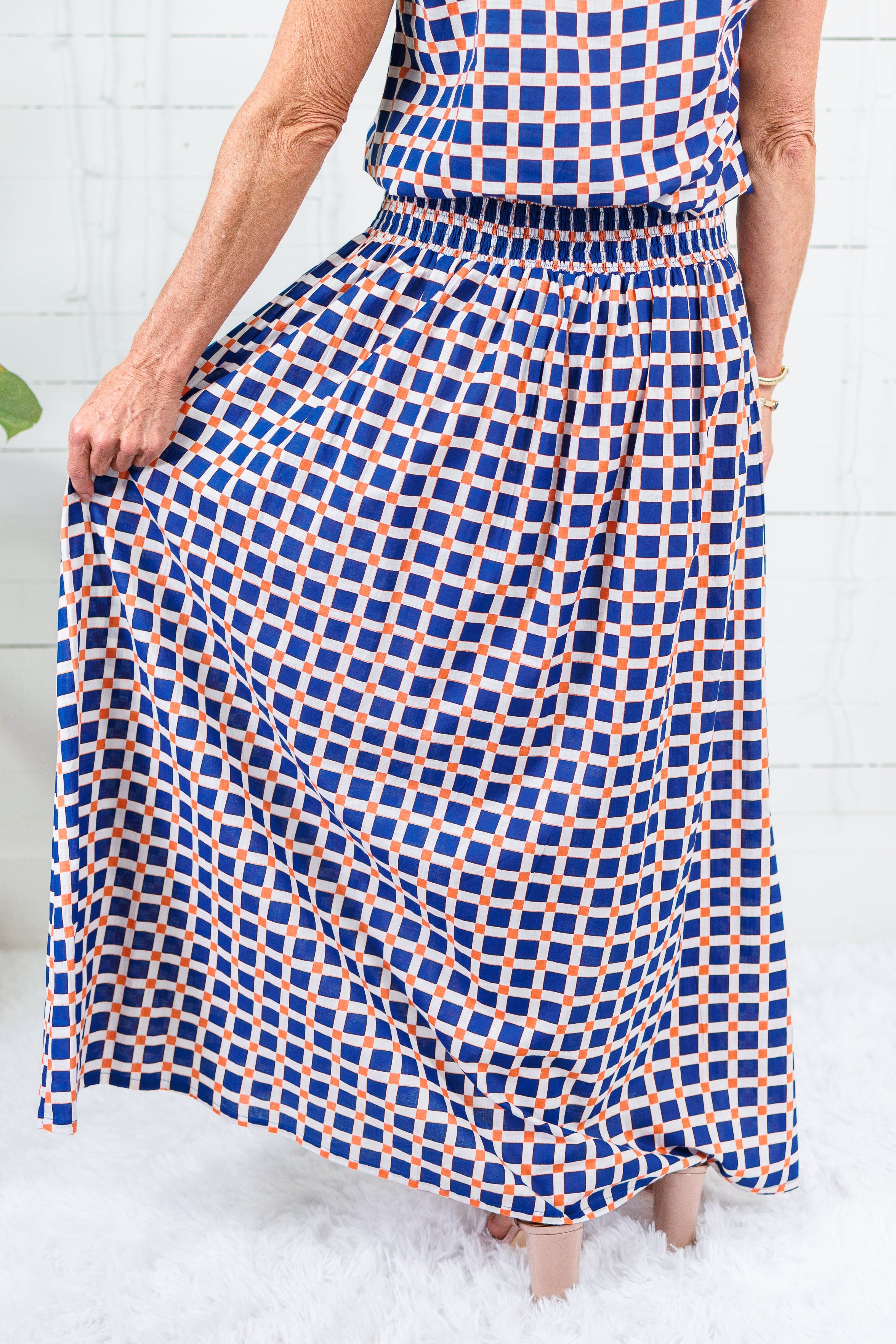 Maggie Oaks Ellie Auburn Smocked Waist Skirt