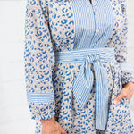 Maggie Oaks Heather Leopard Blues Mini Dress