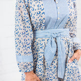 Maggie Oaks Heather Leopard Blues Mini Dress