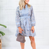 Maggie Oaks Heather Leopard Blues Mini Dress