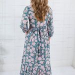Maggie Oaks Mae Mae Teal Floral Maxi Dress