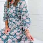 Maggie Oaks Mae Mae Teal Floral Maxi Dress