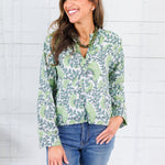 Maggie Oaks Melanie Green Vine Top