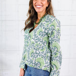 Maggie Oaks Melanie Green Vine Top