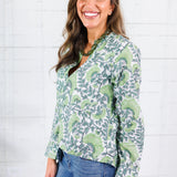 Maggie Oaks Melanie Green Vine Top