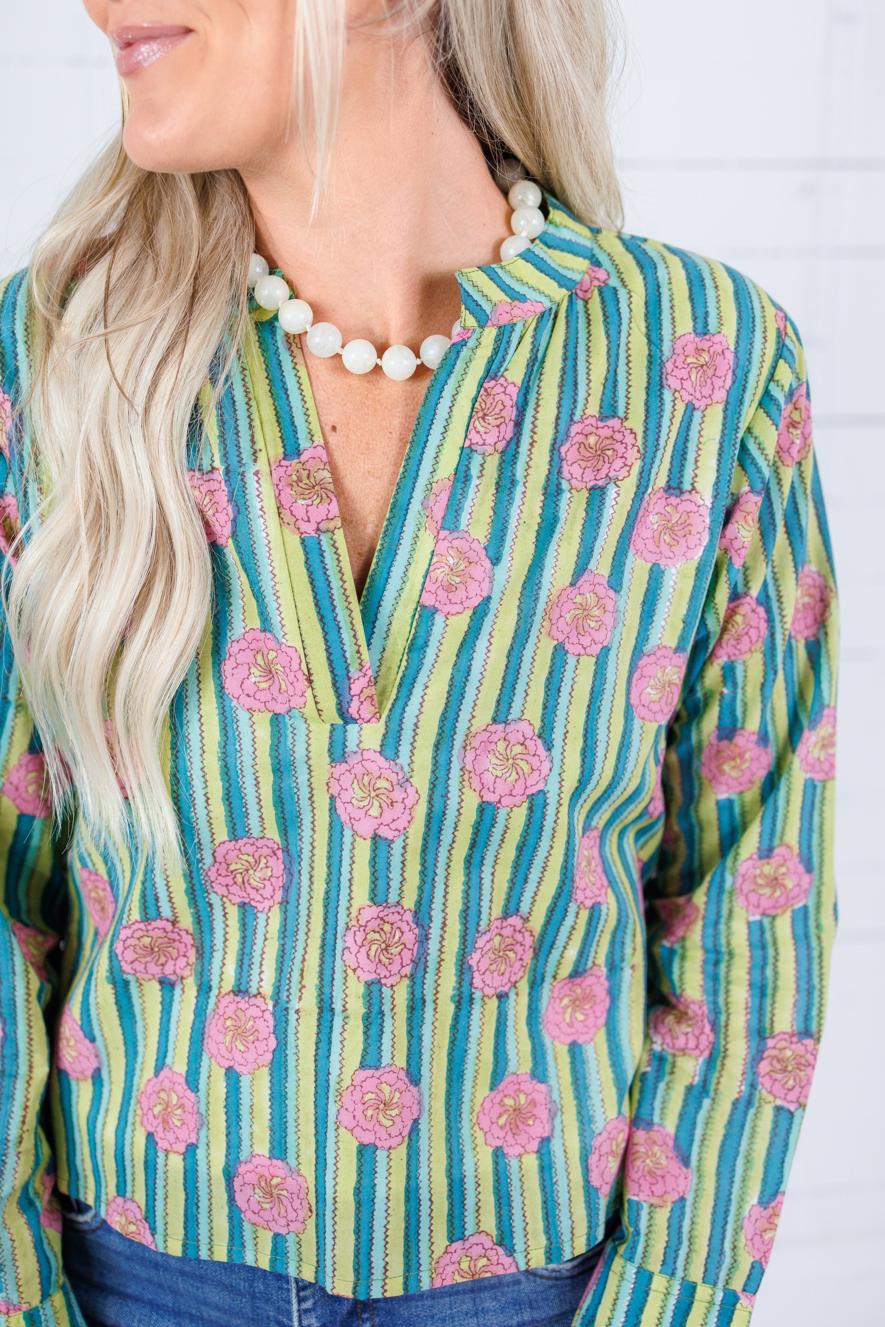 Maggie Oaks Mia Stripes + Floral Top