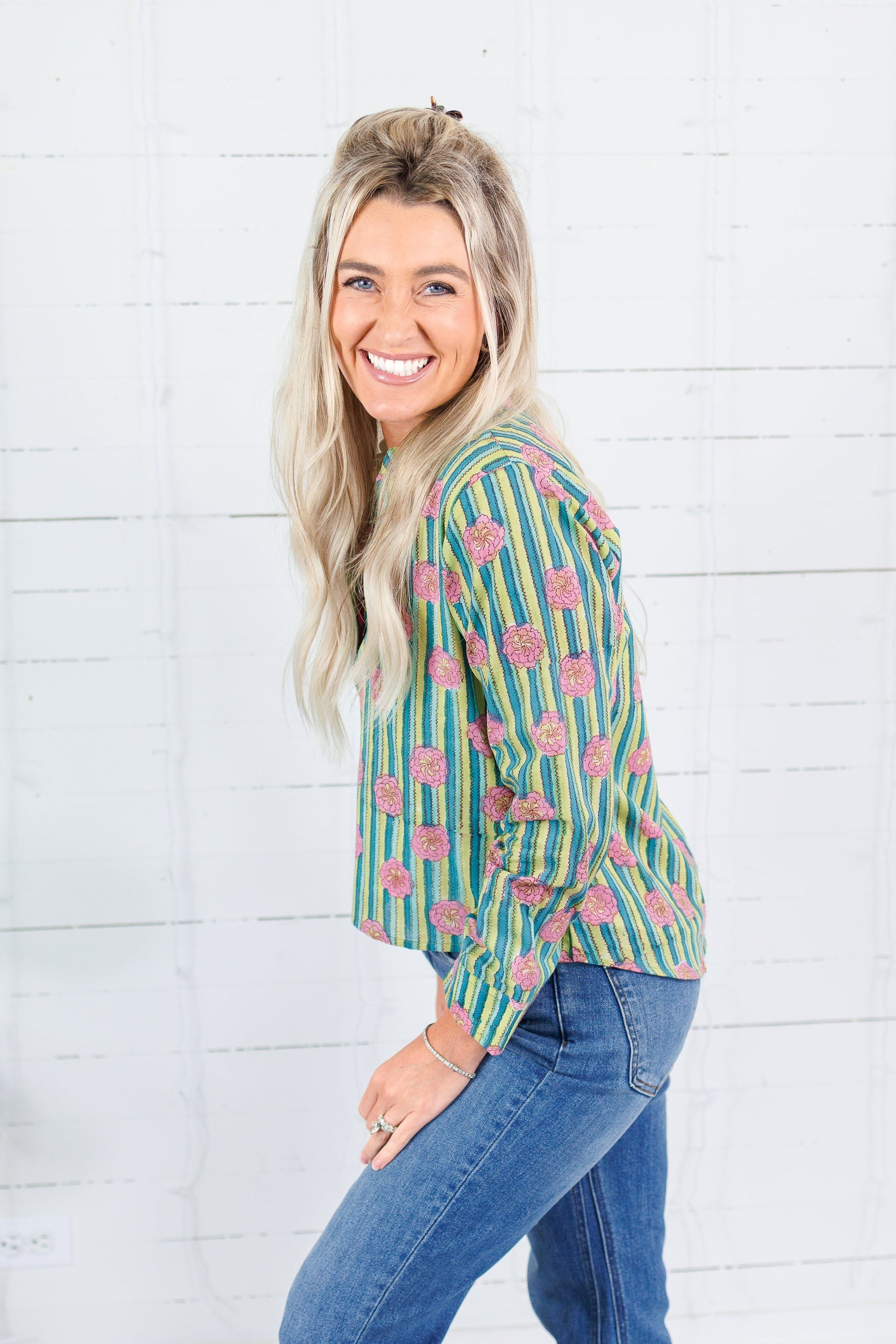 Maggie Oaks Mia Stripes + Floral Top
