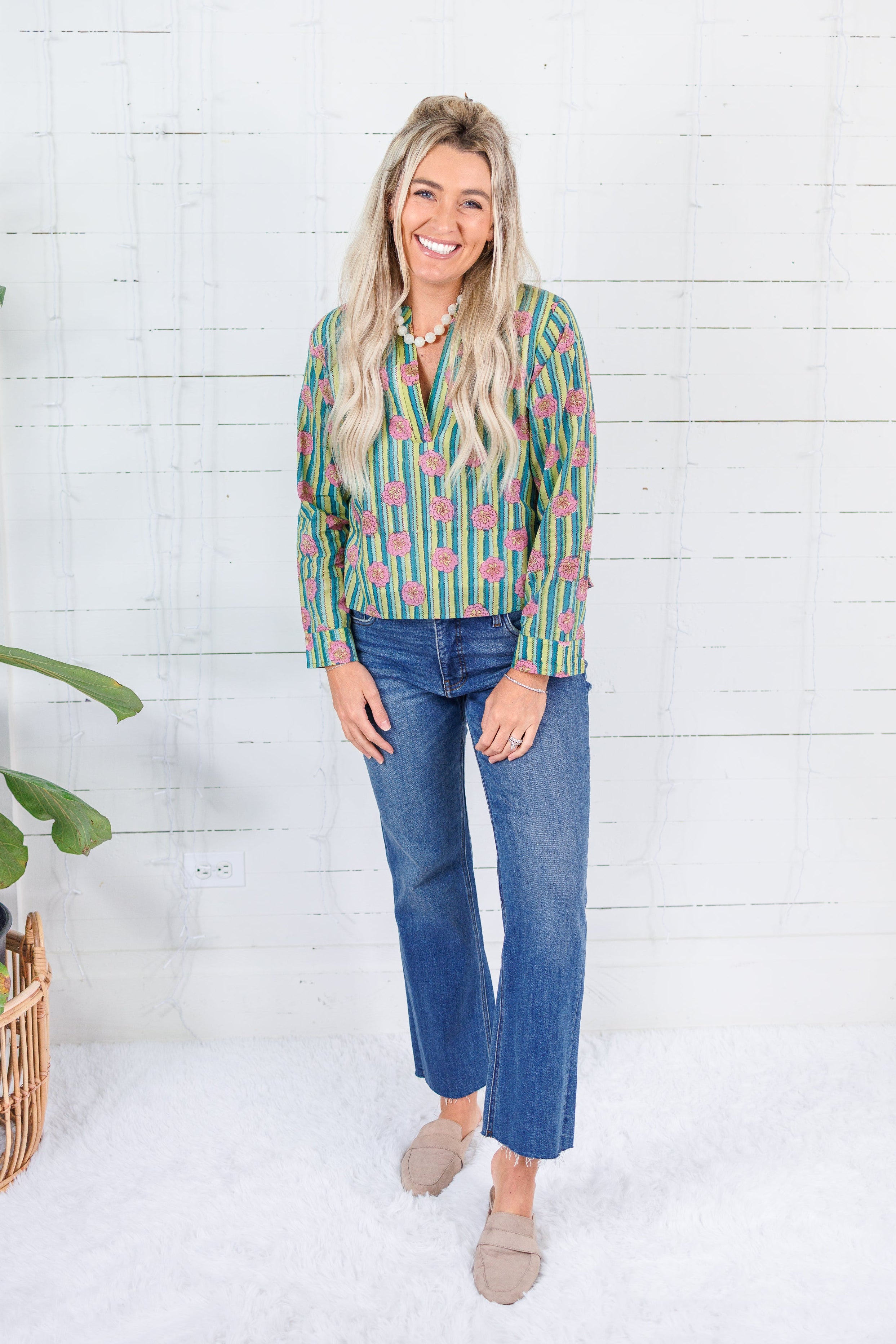 Maggie Oaks Mia Stripes + Floral Top