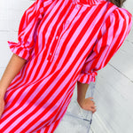 Maggie Pink + Orange Cabana Mini Dress Entro