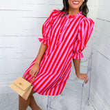 Maggie Pink + Orange Cabana Mini Dress Entro