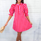 Maggie Pink + Orange Cabana Mini Dress Entro