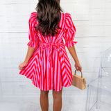Maggie Pink + Orange Cabana Mini Dress Entro