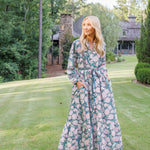 Maggie Oaks Mae Mae Teal Floral Maxi Dress