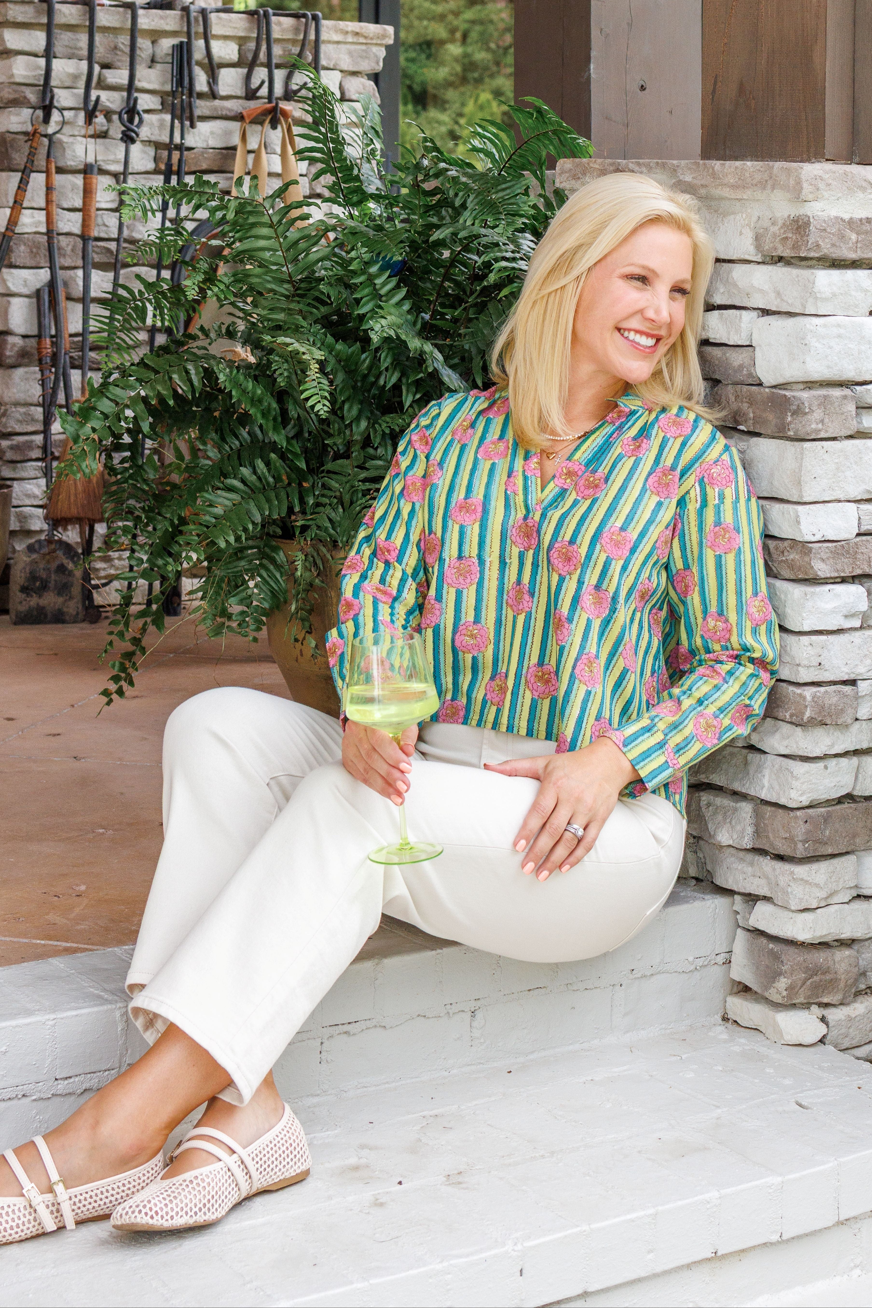 Maggie Oaks Mia Stripes + Floral Top