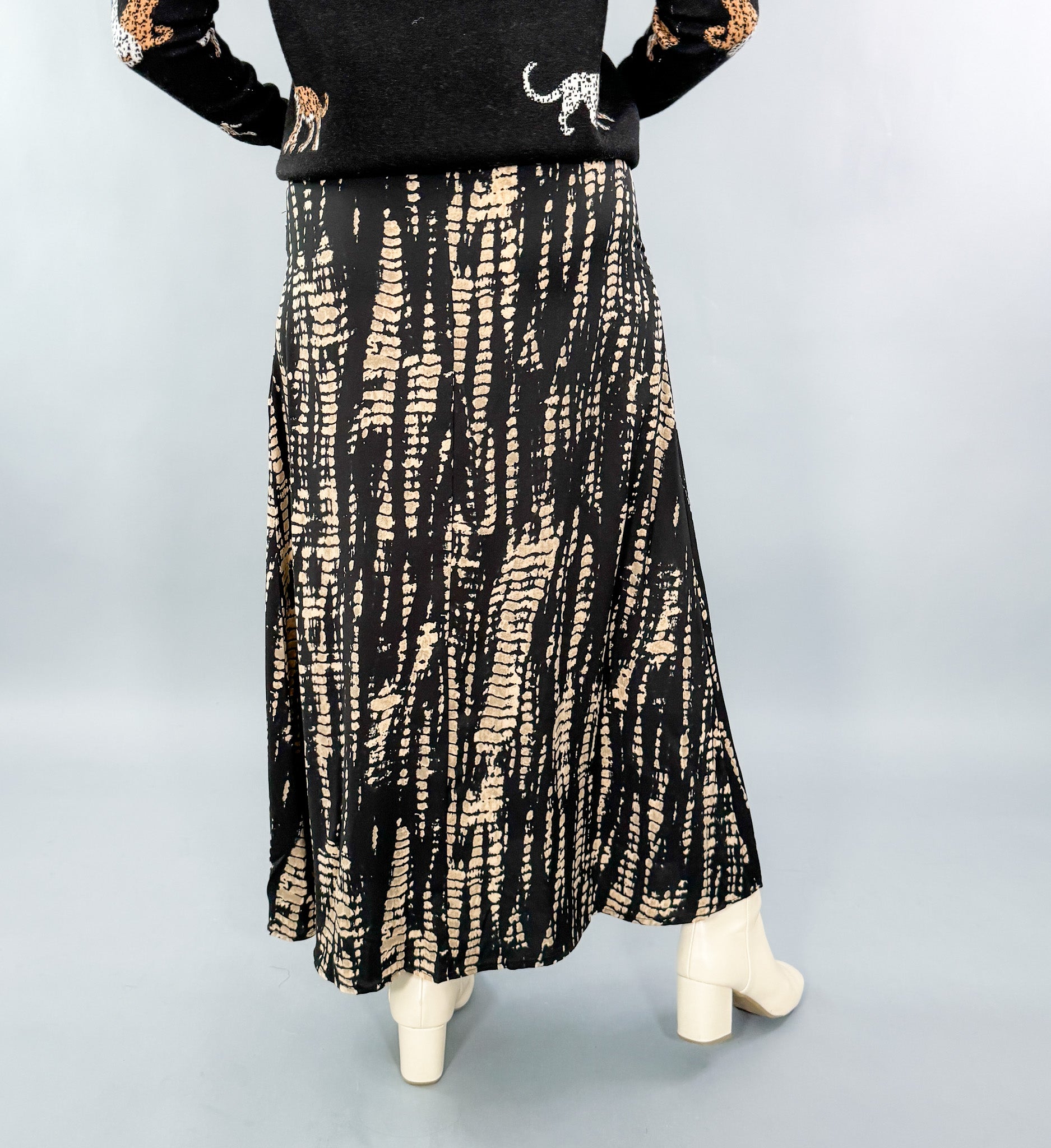 Magic Black + Tan Maxi Skirt