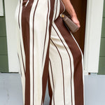 Maisy Brown + Cream Striped Pants Lucy Paris