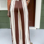 Maisy Brown + Cream Striped Pants Lucy Paris