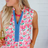 Maisy Pink Floral Mini Shift Dress THML