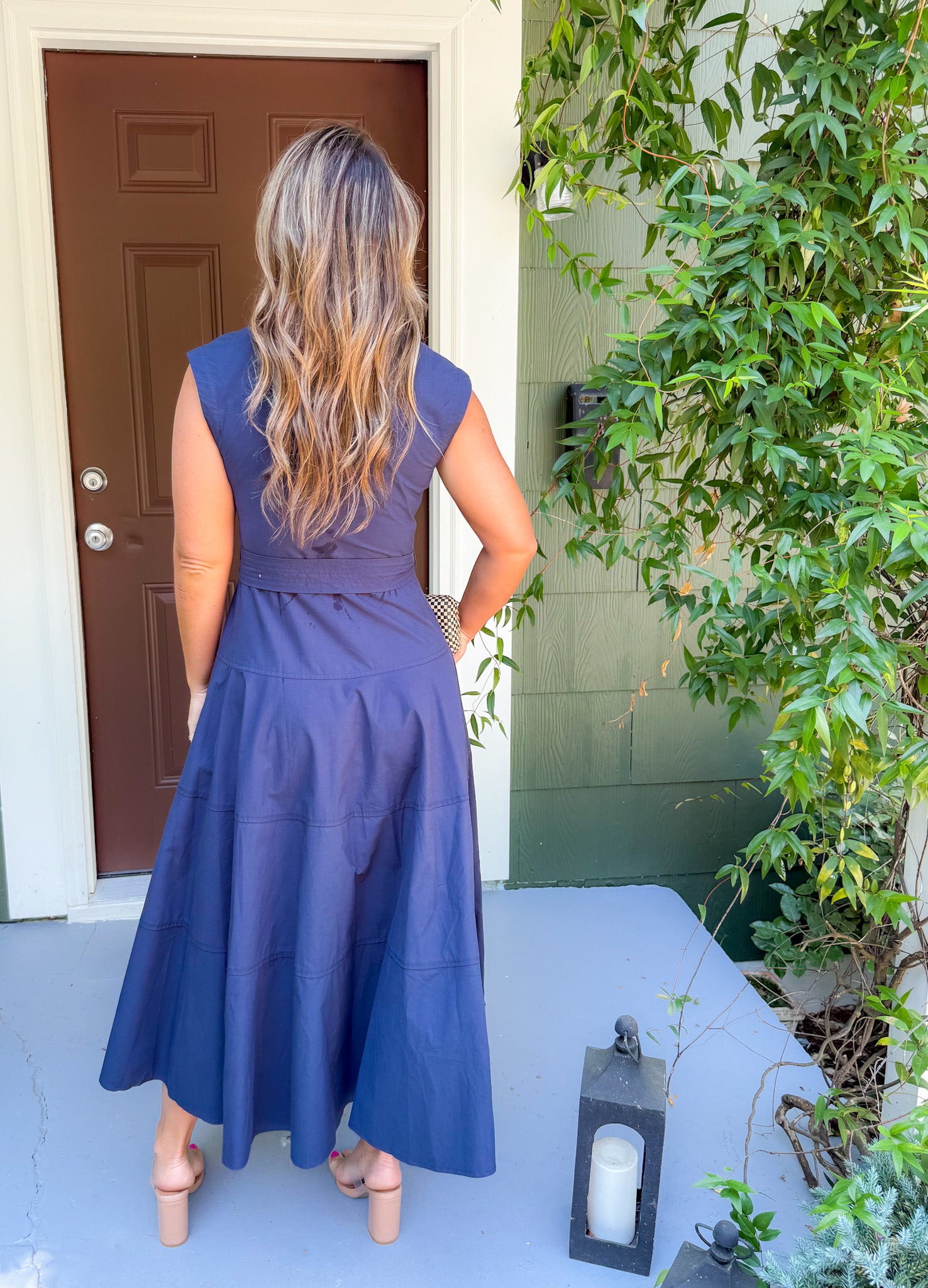 Malia Midnight Blue Button Front Maxi Dress Pinch