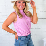 Margaret Orchid Scuba Sleeveless Top Entro