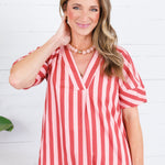 Margaret Claret Stripe Maxi Dress Karlie