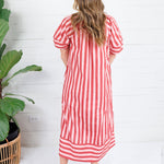 Margaret Claret Stripe Maxi Dress Karlie