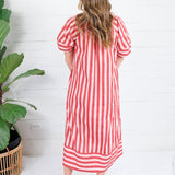 Margaret Claret Stripe Maxi Dress Karlie