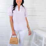 Margo Lavender Gingham Top Staccato