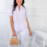 Margo Lavender Gingham Top Staccato