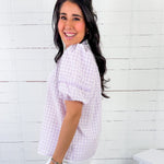 Margo Lavender Gingham Top Staccato