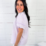 Margo Lavender Gingham Top Staccato