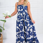 Marie Navy Floral Maxi Dress Pinch