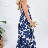 Marie Navy Floral Maxi Dress Pinch