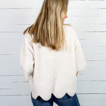 Marietta Cream Scallop Sweater Entro