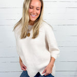 Marietta Cream Scallop Sweater Entro