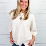 Marietta Cream Scallop Sweater Entro