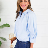 Marisa Sky Blue Poplin Bubble Top Karlie