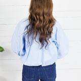 Marisa Sky Blue Poplin Bubble Top Karlie