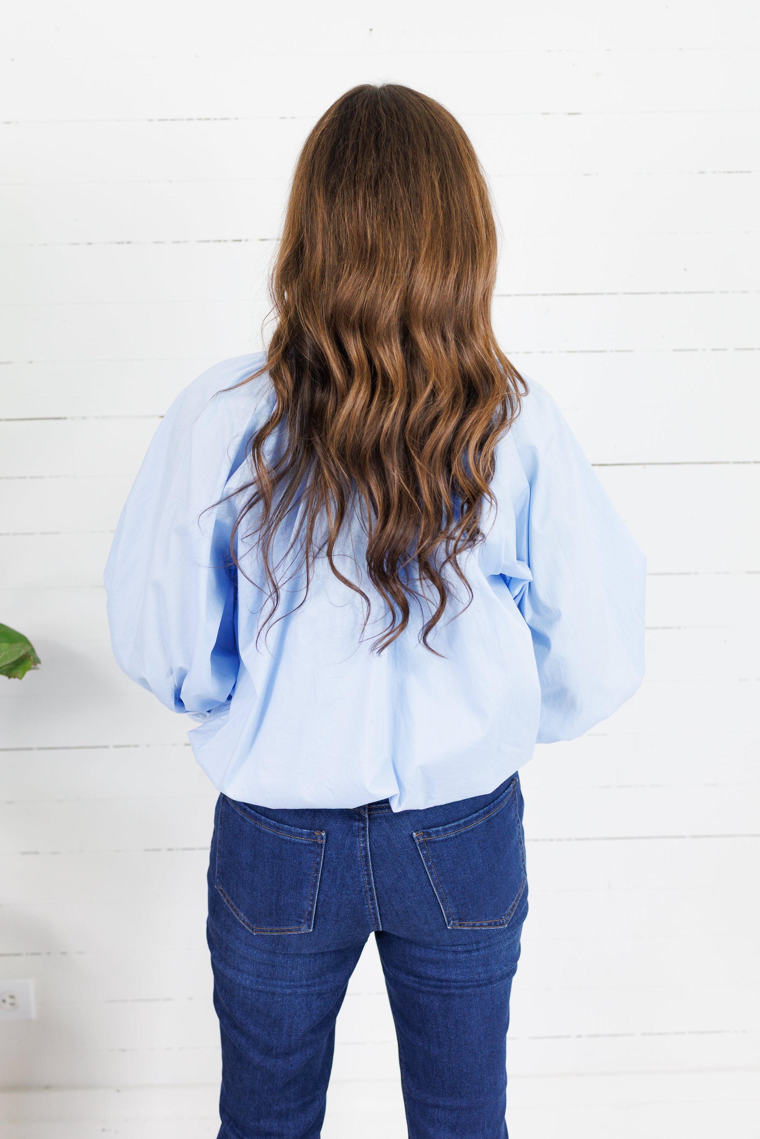 Marisa Sky Blue Poplin Bubble Top Karlie